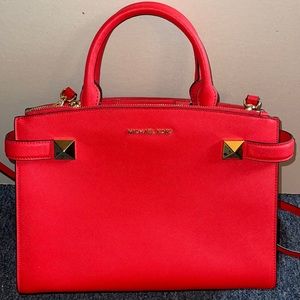 Michael Kors medium red with gold handbag